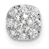 14k White Gold 1/4 carat Lab Grown Diamond VS/SI+ G+ Complete Cushion Halo Chain Slide Pendant
