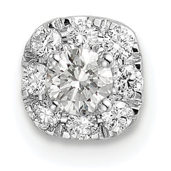 14k White Gold 1/4 carat Lab Grown Diamond VS/SI+ G+ Complete Cushion Halo Chain Slide Pendant