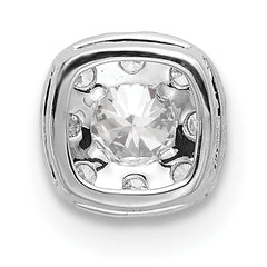 14k White Gold 1/3 carat Lab Grown Diamond VS/SI+ G+ Complete Cushion Halo Chain Slide Pendant
