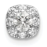 14k White Gold 1/3 carat Lab Grown Diamond VS/SI+ G+ Complete Cushion Halo Chain Slide Pendant