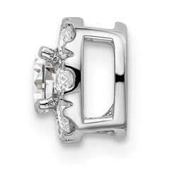 14k White Gold 1/2 carat Lab Grown Diamond VS/SI+ G+ Complete Cushion Halo Chain Slide Pendant