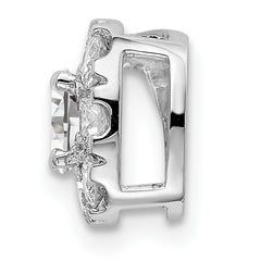 14k White Gold 3/4 carat Lab Grown Diamond VS/SI+ G+ Complete Cushion Halo Chain Slide Pendant