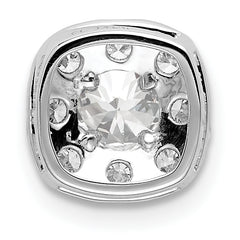 14k White Gold 3/4 carat Lab Grown Diamond VS/SI+ G+ Complete Cushion Halo Chain Slide Pendant