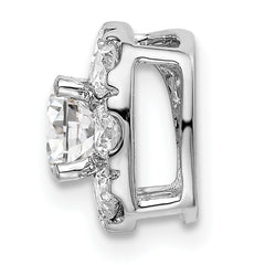 14k White Gold 1 carat Lab Grown Diamond VS/SI+ G+ Complete Cushion Halo Chain Slide Pendant