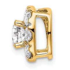 14k 1 carat Lab Grown Diamond VS/SI+ G+ Complete Cushion Halo Chain Slide Pendant