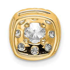 14k 1 carat Lab Grown Diamond VS/SI+ G+ Complete Cushion Halo Chain Slide Pendant