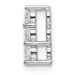 14k White Gold 1/4 carat Lab Grown Diamond VS/SI+ G+ Three Stone Chain Slide Pendant