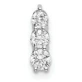 14k White Gold 1/4 carat Lab Grown Diamond VS/SI+ G+ Three Stone Chain Slide Pendant