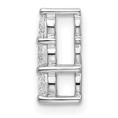 14k White Gold 1/3 carat Lab Grown Diamond VS/SI+ G+ Three Stone Chain Slide Pendant