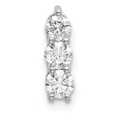 14k White Gold 1/3 carat Lab Grown Diamond VS/SI+ G+ Three Stone Chain Slide Pendant