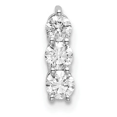 14k White Gold 1/3 carat Lab Grown Diamond VS/SI+ G+ Three Stone Chain Slide Pendant