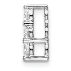 14k White Gold 1/2 carat Lab Grown Diamond VS/SI+ G+ Three Stone Chain Slide Pendant