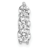14k White Gold 1/2 carat Lab Grown Diamond VS/SI+ G+ Three Stone Chain Slide Pendant