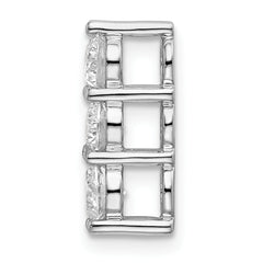 14k White Gold 3/4 carat Lab Grown Diamond VS/SI+ G+ Three Stone Chain Slide Pendant