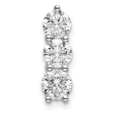 14k White Gold 1 carat Lab Grown Diamond VS/SI+ G+ Three Stone Chain Slide Pendant