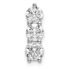 14k White Gold 1 carat Lab Grown Diamond VS/SI+ G+ Three Stone Chain Slide Pendant