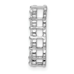 14k White Gold 1/4 carat Lab Grown Diamond VS/SI+ G+ Seven Stone Curved Bar Chain Slide Pendant