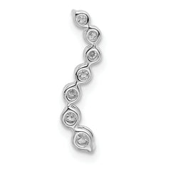 14k White Gold 1/4 carat Lab Grown Diamond VS/SI+ G+ Seven Stone Curved Bar Chain Slide Pendant