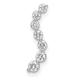 14k White Gold 1/4 carat Lab Grown Diamond VS/SI+ G+ Seven Stone Curved Bar Chain Slide Pendant