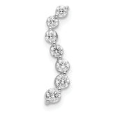14k White Gold 1/3 carat Lab Grown Diamond VS/SI+ G+ Seven Stone Curved Bar Chain Slide Pendant