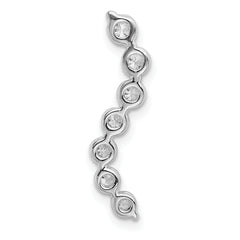 14k White Gold 1/2 carat Lab Grown Diamond VS/SI+ G+ Seven Stone Curved Bar Chain Slide Pendant