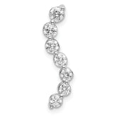 14k White Gold 1/2 carat Lab Grown Diamond VS/SI+ G+ Seven Stone Curved Bar Chain Slide Pendant