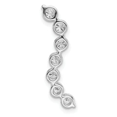 14k White Gold 3/4 carat Lab Grown Diamond VS/SI+ G+ Seven Stone Curved Bar Chain Slide Pendant