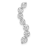 14k White Gold 3/4 carat Lab Grown Diamond VS/SI+ G+ Seven Stone Curved Bar Chain Slide Pendant