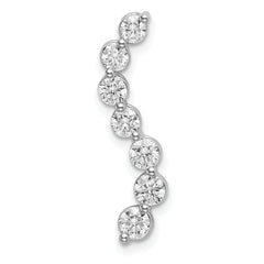 14k White Gold 3/4 carat Lab Grown Diamond VS/SI+ G+ Seven Stone Curved Bar Chain Slide Pendant