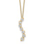 14k White Gold 3/4 carat Lab Grown Diamond VS/SI+ G+ Complete 18 inch Seven Stone Curved Bar Pendant Necklace