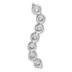 14k White Gold 1 carat Lab Grown Diamond VS/SI+ G+ Seven Stone Curved Bar Chain Slide Pendant