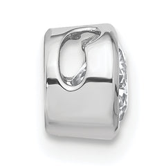 14k White Gold 1/2 carat Lab Grown Diamond VS/SI+ G+ Round Complete Bezel Chain Slide Pendant