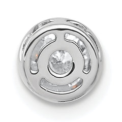 14k White Gold 1/2 carat Lab Grown Diamond VS/SI+ G+ Round Complete Bezel Chain Slide Pendant