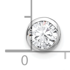 14k White Gold 1/2 carat Lab Grown Diamond VS/SI+ G+ Round Complete Bezel Chain Slide Pendant