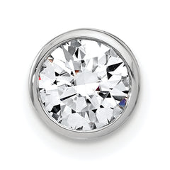 14k White Gold 1 carat Lab Grown Diamond VS/SI+ G+ Round Complete Bezel Chain Slide Pendant