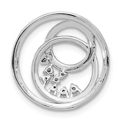 14k Two Tone 1/5 carat Lab Grown Diamond VS/SI+ G+ Complete Circle Cluster Chain Slide Pendant