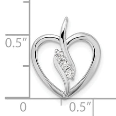14k White Gold 1/10 carat Lab Grown Diamond VS/SI+ G+ Complete Open Heart Pendant