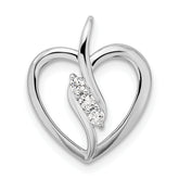 14k White Gold 1/10 carat Lab Grown Diamond VS/SI+ G+ Complete Open Heart Pendant