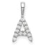 14k White Gold 1/8 carat Lab Grown Diamond VS/SI+ G+ Complete Letter A Initial Pendant