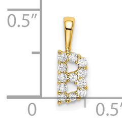 14k 1/8 carat Lab Grown Diamond VS/SI+ G+ Complete Letter B Intitial Pendant
