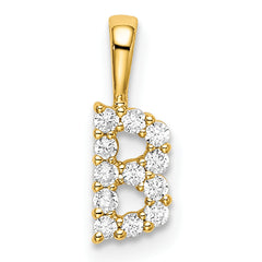 14k 1/8 carat Lab Grown Diamond VS/SI+ G+ Complete Letter B Intitial Pendant