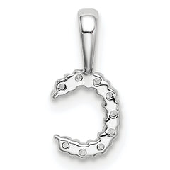 14k White Gold 1/10 carat Lab Grown Diamond VS/SI+ G+ Complete Letter C Initial Pendant