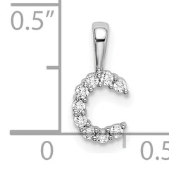 14k White Gold 1/10 carat Lab Grown Diamond VS/SI+ G+ Complete Letter C Initial Pendant