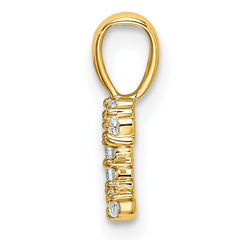 14k 1/10 carat Lab Grown Diamond VS/SI+ G+ Complete Letter C Initial Pendant