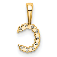 14k 1/10 carat Lab Grown Diamond VS/SI+ G+ Complete Letter C Initial Pendant