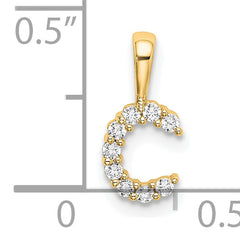 14k 1/10 carat Lab Grown Diamond VS/SI+ G+ Complete Letter C Initial Pendant