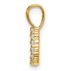 14k 1/10 carat Lab Grown Diamond VS/SI+ G+ Complete Letter D Initial Pendant