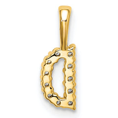 14k 1/10 carat Lab Grown Diamond VS/SI+ G+ Complete Letter D Initial Pendant