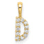 14k 1/10 carat Lab Grown Diamond VS/SI+ G+ Complete Letter D Initial Pendant
