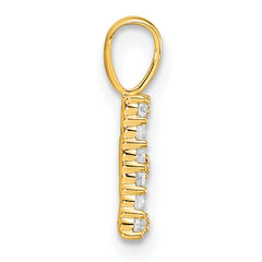 14k 1/8 carat Lab Grown Diamond VS/SI+ G+ Complete Letter E Initial Pendant